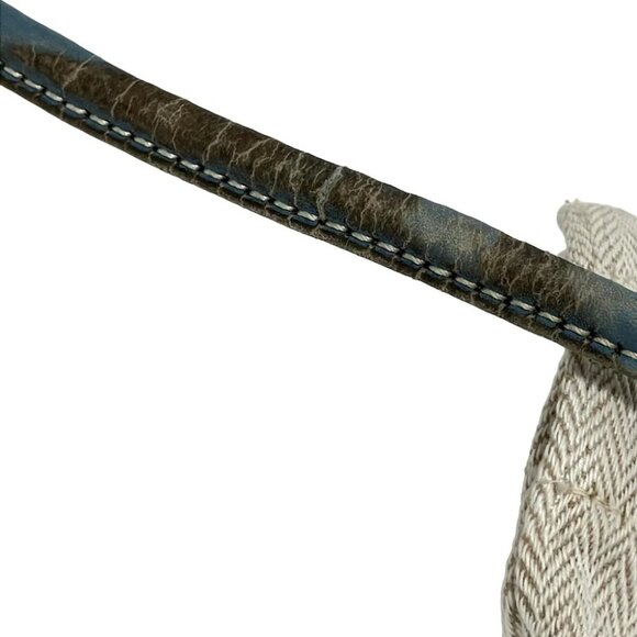 HERMES Aline II Cream Light Blue Cotton Leather Shoulder Bag - Picture 10 of 14